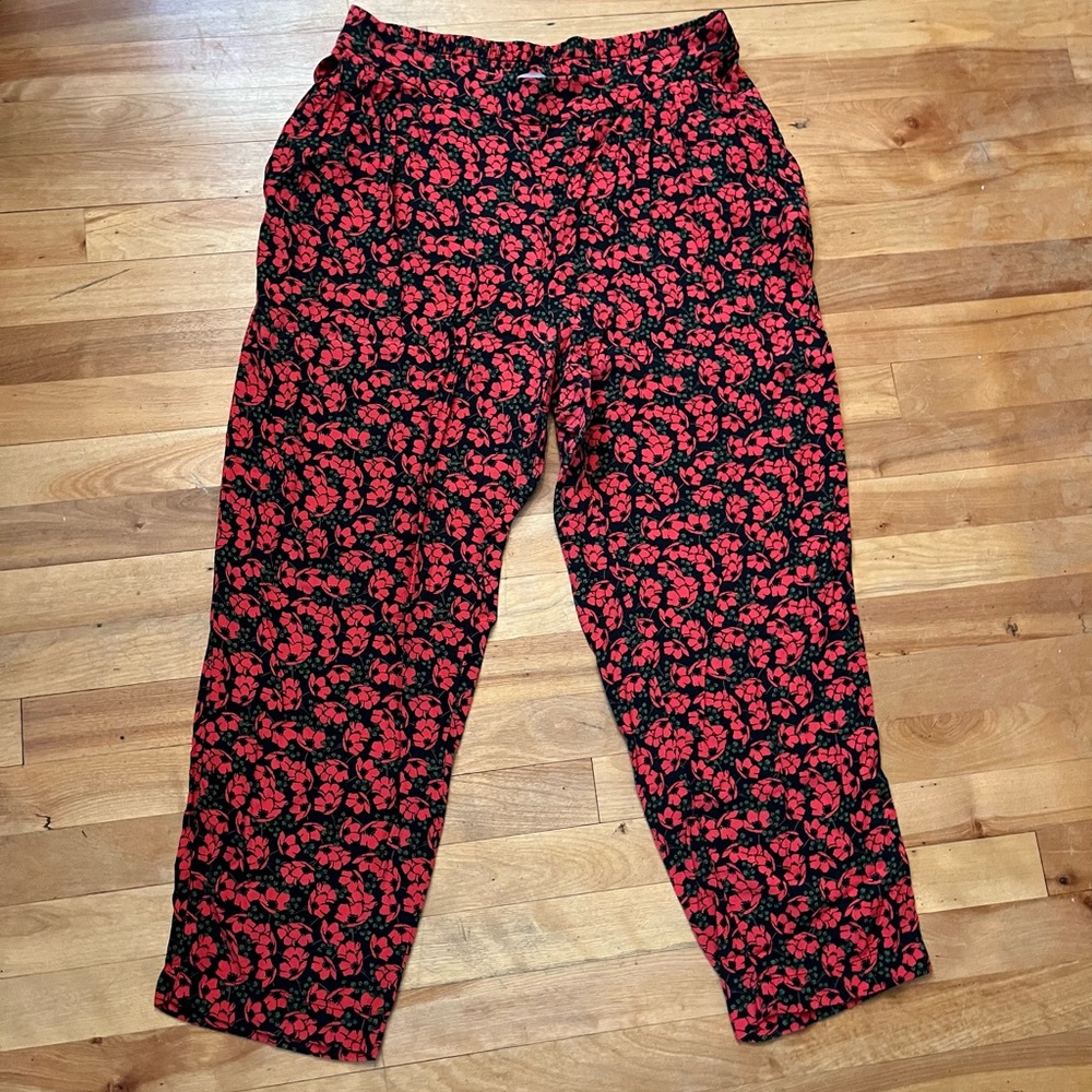 H&M US Womens XL straight leg floral pants